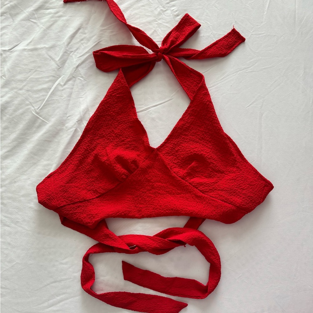 Red crop top
